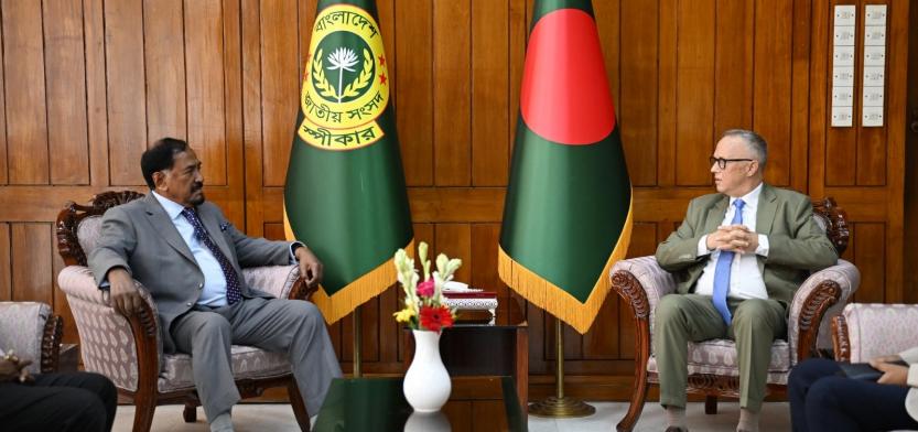 স্পিকার হাফিজ উদ্দিন আহমদ বীর বিক্রম এমপির সঙ্গে মঙ্গলবার সৌজন্য সাক্ষাৎ করেন ইন্টারন্যাশনাল রিপাবলিকান ইনস্টিটিউটের (আইআরআই) বাংলাদেশস্থ রেসিডেন্ট প্রোগ্রাম ডিরেক্টর জন ফ্লুহার্টি।