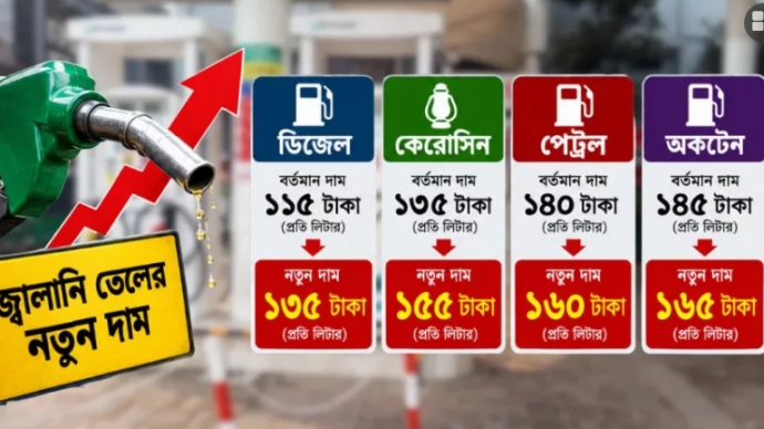 লিটারপ্রতি জ্বালানি তেলের দাম বাড়াল ২০ টাকা